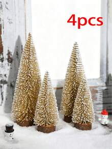 2件装圣诞迷你雪花秋季风景圣诞树景观装饰工艺品，节日派对圣诞家居装饰窗户柜台桌面场景装饰，圣诞节生日礼物送给家人，圣诞装饰房间装饰冬季圣诞装饰家居圣诞礼物圣诞装饰 - 黃色 - 查看 10