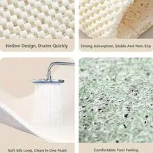 Heart-Shaped Bathroom Mat, Shower Room Anti-Slip Anti-Fall Foot Mat, Drainage Hollow Mat