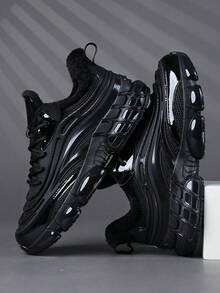 2025新款冬季男士运动鞋，男士休闲鞋，时尚街头男鞋，可定制，带天鹅绒内衬的时尚运动鞋 - 黑色 - 查看 5