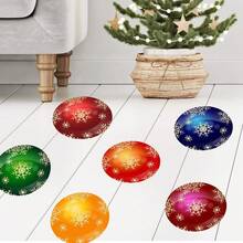 Christmas Colored Ball Floor Sticker Decoration, Christmas Wall Sticker, Snowflake Colored Ball Pattern Living Room, Bedroom, Bathroom Floor Sticker, Waterproof, Anti Slip Self-Adhesive Detachable, PVC Decorative Floor Sticker, Home Decoration