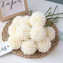 10pcs Artificial Chrysanthemum Ball Bouquet, Mixed Floral Arrangements For Meaningful Gift Home Office Cafe Wedding Decor