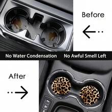 2 Pack Car Coasters For Cup Holders,Brown Leopard Car Coasters,2.75" Universal Size Anti Slip Rubber Mat,Cheetah Cup Holder Decal,Cute Auto Accessories Interior For Women{"Color_name":"LeopardPrint","Size_name":"2PCS"} - 豹紋 - 查看 7