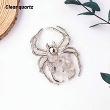 1PC Natural Crystal Ball Spider Ornaments Handmade Alloy Spider DIY Reiki Gemstone Halloween Decorative Crafts 4th Of July Women Fathers Dad Gift - Crystal Ball Spider - View 25