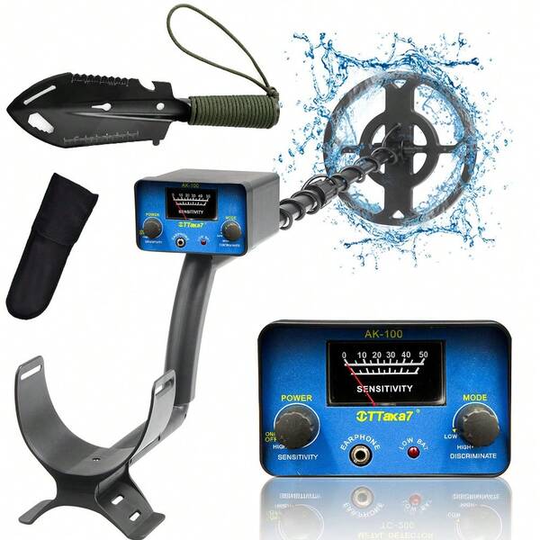 5-Mode High Precision Black Metal Detector With Strong Anti-Interference, 8-Inch Coil Depth Gold Metal Detector With Shovel - Suitable For Beach, Land, Detecting Gold, Copper, Silver, Iron (Batteries Not Included)