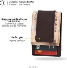 ¡RecomendadoVedicci Cartera de Piel para Hombre con Clip Magnético para Billetes de Fácil Acceso. Billetera Delgada para hasta 8 Tarjetas. Cartera Vintage para Caballero. Men Wallet (Café)¡Top de Temporada - Rojo - - Ver 4