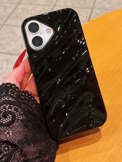 غطاء هاتف جديد بنمط موجي لامع متوافق مع أجهزة 17 Pro Max/17/17 Pro/16 Pro Max/16/16 Pro/16 Plus/15 Pro Max/15 Pro/15 Plus/15/14 Pro Max/14 Pro/14/13 Pro/13/12 Pro/12/11/XS/X Max/8 Plus/7، غطاء كامل مقاوم للصدمات ناعم للنساء، يناسب 13 Pro Max/XR