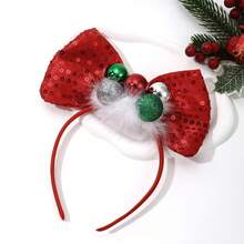 1pc Women's Cute Sequin Pom Pom Party Headpiece For Christmas
