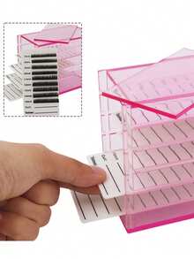 5-Layer Transparent Eyelash Storage Box, Small Eyelash Tray, Eyelash Collection Box - Multicolor - View 2