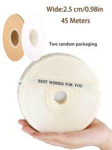 1 Rolle 45 Meter beige Geschenkband zum DIY Dekorieren und Überraschungsverpackungen, metallisch glänzendes Band, Ballonschnur, Hochzeitsdekoration, Blumensträuße und Blumenwickelpapier, Valentinstag, Geburtstagsdekoration, Bandrolle, Schleifen, Weihnachten, Geburtstag