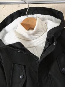 男童及青少年休闲时尚连帽羊毛夹克，秋冬