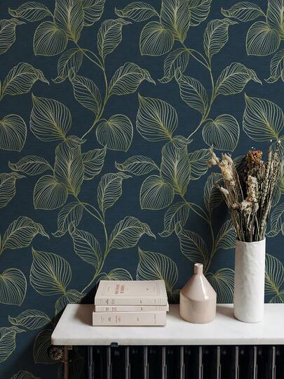 1 PC 3 M Furniture Renovation Wallpaper Sticker, White Self-Adhesive Wallpaper, Hand-Painted Leaves Home Decoration Peel And Stick Wallpaper
