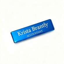 定制雕刻专业姓名胸牌，带别针或磁铁背衬 - 通用不锈钢身份识别牌，适用于医生、教师、造型师等 - 个性化职称铭牌，时尚设计