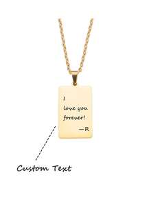 1 Pieza Collar con Firma Manuscrita, Collar Personalizado Multiletras, Personalizable con tu Autógrafo - Collar Conmemorativo - Joyería con Mensaje Manuscrito, Dorado, Elegante, Colorido, Vintage, Sencillo, Unisex, Casual, Lindo, Personalizado, Único - Multicolor - Ver 12