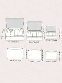 6pcs/Set Travel Luggage Organizer Set - Packing Cubes, Toiletry Bag, Compression Pouches, Garment Bags, Cosmetic Bag, Shoe Bag. Suitable For Cosmetics, Skincare, Makeup, Stationery, Electronics, Holiday Gifts - Blue Flowers - View 8