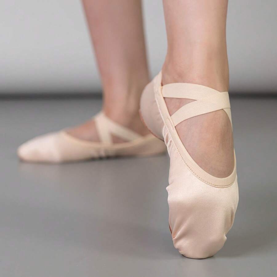 Wuyuan Scarpe da ballo in raso rosa elasticizzato, scarpe da danza con suola morbida che offrono il perfetto supporto e comfort per ballerini professionisti di balletto, jazz, lirico, danza contemporanea e yoga