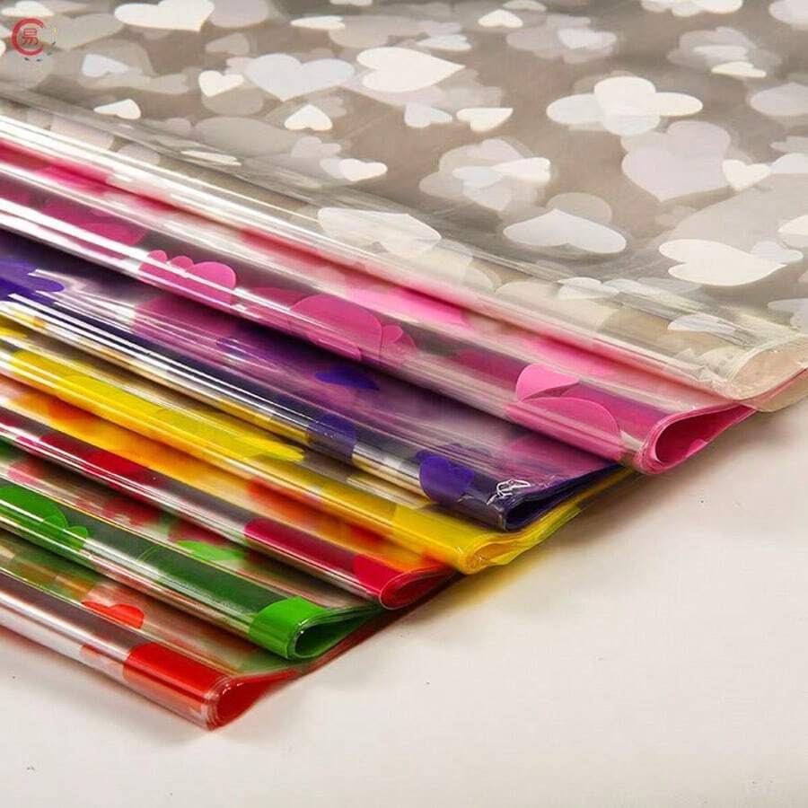 10pcs Heart Shaped Printed Tissue Paper, Suitable For Flower, Fruit Packaging, Valentine's Day Gifts, Wedding & Event Gifts, Birthday Gifts, Doll Gifts, Dust-Proof Packaging - Multicolor - View 1