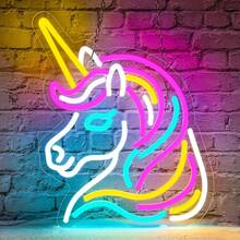 USB-Powered Unicorn Neon Sign - Colorful LED Wall Decor For Girls' Bedroom, Perfect Birthday Or Christmas Gift