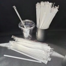 19cm Pajita transparente de alta calidad y ultra delgada, con 74 piezas de pajitas puntiagudas, adecuada para cafés con hielo, leche con té, batidos y bares de cócteles, mejorando la durabilidad y la resistencia a la presión. Empaquetada individualmente y sellada de forma estéril, fácil de distribuir. - transparente - Ver 2