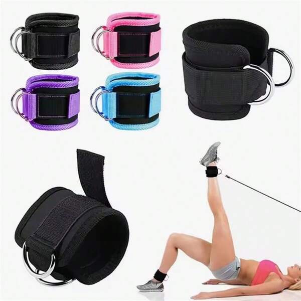 4pcs Breathable Ankle Straps, Suitable For Resistance Bands - Adjustable, Durable Fitness Foot Rings - Perfect For Taekwondo, Leg Strength Training, Gluteal Chains, Leg Chain Tools