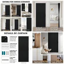 Accordion Style Magnetic Folding Door Curtains DoorwaysCloset, Room Divider Pleated Drapes With Hooks Interior Living RoomBedroomOpen Closet, White, W39x L78 Inches, 1 Panel - Rộng 39" x Dài 78" (Gói 1) + Đen - Xem 1