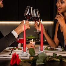 NACOOL 12PCS Candelabros a Granel, Candelabros de Vidrio Simples Europeos, Candelabros de Mesa Románticos, Adecuados para Decoración en Festivales, Bodas, Cumpleaños, Navidad, Fiestas de Eventos - 1 - Ver 9