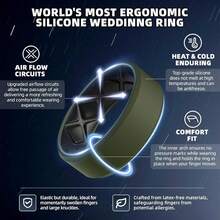 Egnaro Men's Silicone Rings, 7.5mm Wide 2.5mm Thick Rubber Bands For Him, Ergonomic Beveled Edge Two Tone Waterproof Workout Accessories{Inchcolor_nameinch:InchSETA4-Black/LightGrayinch,Inchsize_nameinch:InchBlack/Redinch} - SETA4-黑色/淺灰色 - 查看 3