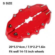4PCS Red 3D Style Front& Rear Car Disc Brake Caliper Cover Brake Accessories M+S - 預設 - 查看 3