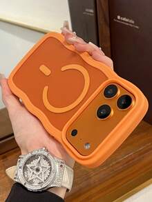 1 pieza Funda de teléfono magnética mate y semi-transparente con marco 3D ondulado y bonito compatible con iPhone 17 Pro Max 17 Pro, carga inalámbrica, cubierta trasera suave