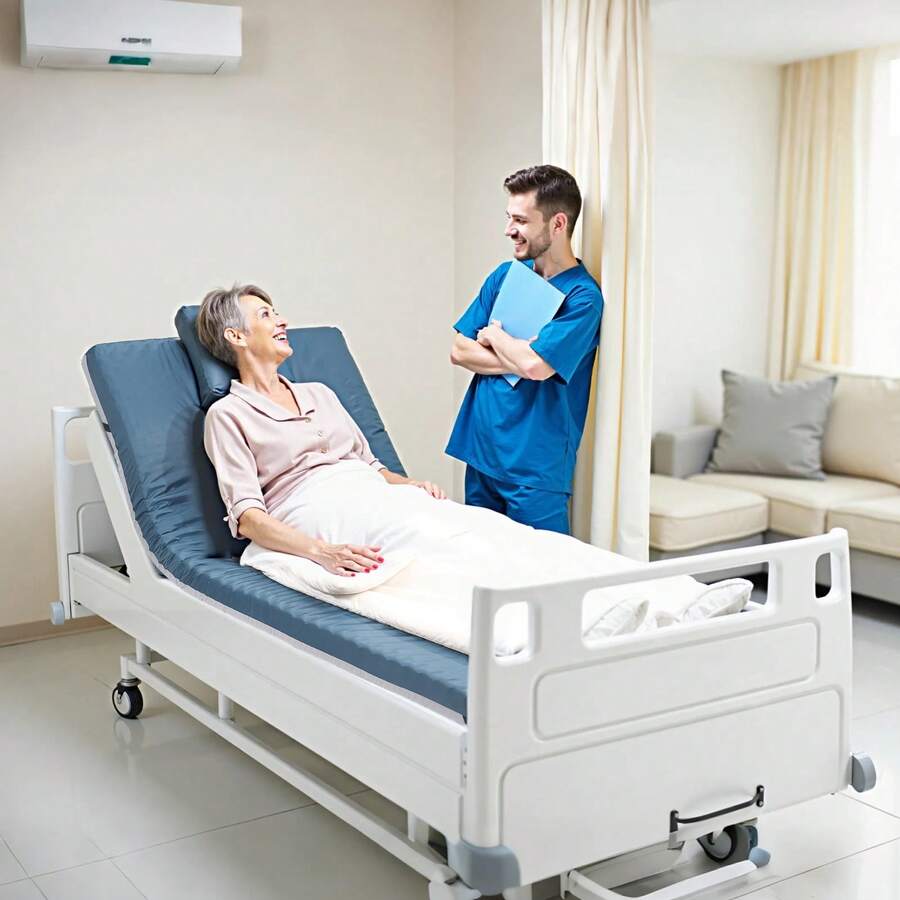 Hospital Bed Mattress, 300 Lbs Load, Long Term Care Pressure Redistribution Medical-Grade Dual Layer Foam Mattress, Waterproof For Bedsore Treatment Nursing Homes And Home Care, 34 X 76 X 3.5 In - 34 X 76 X 3.5 Inches - View 1