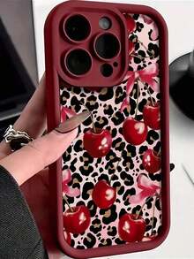 1pc Fashionable Black Bow & Cherry Pattern Soft TPU Shockproof Full Coverage Phone Case, Compatible With IPhone 17/17 Air/17 Pro/17 Pro Max/16/16 Plus/16 Pro/16 Pro Max/15/14 Plus/13/12/11 And S25/S25 Plus/S25 Ultra/S24/S23/S22/S21/A55/A15/A56/A52 Series - 款式3(1PC) - 查看 6