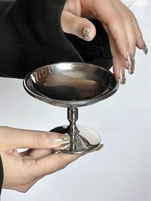 1 件不锈钢高脚杯式甜点杯、布丁碗、冰淇淋碗、摄影道具、影响者风格 - 銀色 - 查看 12