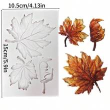 1pc Maple Leaf Shaped Silicone Mold, Expandable Multi-Leaf Structure, Suitable For Making Scented Candles, Resin Clay, Soap, Ideal For Wedding, Birthday, Valentine's Day, Mother's Day, Father's Day, Thanksgiving, Christmas Or Autumn Decor, Reusable DIY Tool With Detailed Leaf Vein Texture