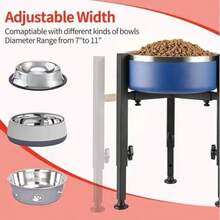 Pastel de ón para Perros, estación de alimentación de Perros Estable y sin Deslizamiento, 4 lturas justables, 5-11 Pulgadas de ncho justable, sin Soporte de rco de Mascota Elevado para Perros(B) - Tipo 2 - Ver 6