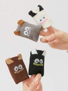 paquete de 1/2/3/5 pares de calcetines tipo barco con diseños de caras de animales de dibujos animados - Diseños adorables con orejas esponjosas y patrones de monstruos lindos. Calcetines tipo barco para mujeres y niñas en colores blanco, negro, gris y marrón, perfectos para usar en casa, de viaje o como regalo de Navidad para mujeres