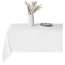 White Table Cloth,90 * 132inch Stain And Wrinkle Resistant Polyester White Table Cloth Rectangle,Decorative Fabric Table Cover For Party,Wedding,Kitchen,Dinning - Multicolor 760 - View 1