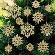 50 copos de nieve,Decoraciones para árbol de Navidad, adornos de copo de nieve para árbol,adornos de copos de nieve blancos con purpurina Decoración de Árbol de Navidad Chimenea de Techo Interior - aire - Ver 13