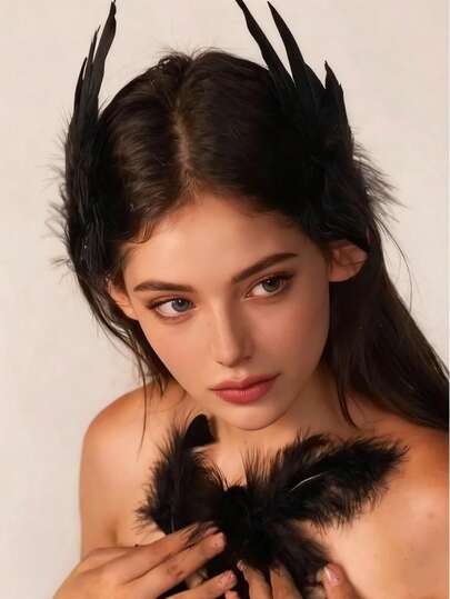 1/2 Kẹp Tóc Lông Thiên Nga Đen Mới, Lông Màu Mới, Phụ Kiện Tóc Cánh Thiên Thần Đen, Kẹp Tóc Bên Hẹp Ngọc Trai Giả Đen, Phụ Kiện Chụp Ảnh, Phụ Kiện Đội Đầu Phong Cách Gothic Tiên Nữ Thanh Lịch, Phụ Kiện Đội Đầu Dự Tiệc, Trang Phục Cổ Điển, Phong Cách Punk, Harajuku, Chúc Bạn Có Một Ngày Kỳ Diệu!, Kẹp Tóc Móng Vuốt, Kẹp Tóc Kẹp, Kẹp Tóc Kẹp, Phụ Kiện Tóc Cho Phụ Nữ