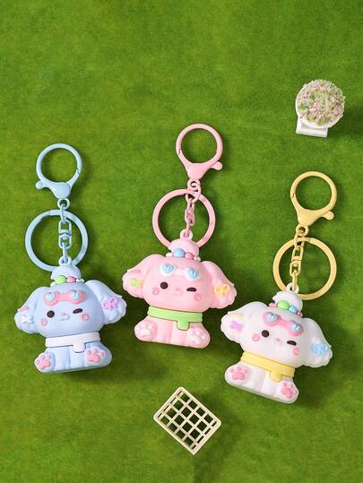 1pc Cute Rabbit Sunglasses Keychain, Backpack, Car, Student Bag Pendant Decoration