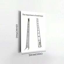 1pc Framed Canvas Wall Art, The Importance Of Small Steps, Motivational Art Print Canvas Poster Painting Room Wall Decor, Ideal Gift For Bedroom Living Room Hallway Dorm, Ready To Hang - 白色 - 查看 9