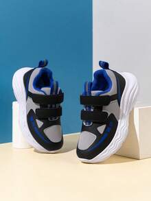 1 Pair Fashionable & Practical Children's Sports Shoes, Colorblock Style, Eye-Catching Hook And Loop