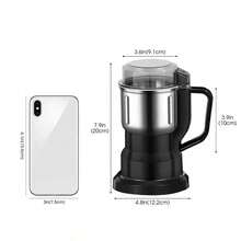 Electric Coffee Grinder, Suitable For Coffee Beans, Spices And Grains, One-Touch Portable Stainless Steel High-Power Grinder, Stainless Steel Small Household Grain Grinder, Kitchen Cooking Wall-Mounted Grinder - EU E Type Plug(220-240V) - View 10
