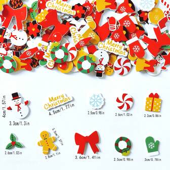 100张圣诞主题3D泡沫贴纸，圣诞派对手工贴纸