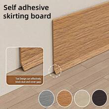 1 Gulungan Lis Dinding Vinyl, Lis Dekoratif Perekat Mandiri, Strip Dekoratif Perekat Mandiri Fleksibel, Desain Tekstur Serat Kayu, Dekorasi Rumah Ruang Tamu (2m X 8cm) - MultiWarna - View 3