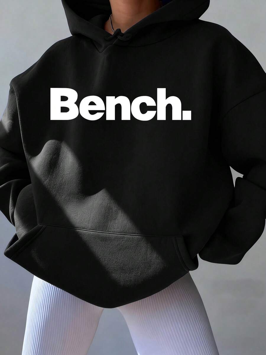 BENCH 女士黑色返校季秋季休闲落肩卫衣 - 黑色 - 查看 1