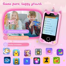 2.8英寸触摸屏儿童智能手机玩具，配备双摄像头、游戏和音乐播放器，支持1080P视频录制，是3-10岁女孩的理想圣诞节和生日礼物。 - 彩色 - 查看 7