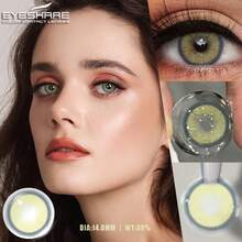 Eyeshare 1 对自然色隐形眼镜 Pupilentes 彩色隐形眼镜，适合眼睛 14.0 毫米，适合婚礼和情人节，1 年一次性 - 年拋 - 查看 4