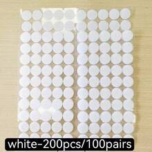 100 piezas/50 pares, 200 piezas/100 pares, 1000 piezas/500 pares de Cierres de gancho y bucle de nailon adhesivos por ambos lados de 2 cm/0.78 pulgadas, en blanco y negro, adecuados para el aula, la oficina, el hogar, de forma redonda, 2 piezas como 1 set