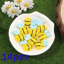 Yellow Resin Bee Shaped Non Porous Beads, Bee Themed Birthday Party Beads & Bead Assortments, Used For DIY Hair Clips, Phone Cases, Clothing Accessories, Envelope Cutting And Pasting Decoration, Christmas Eve, Thanksgiving, Halloween Parties, Holiday Parties, Birthday Gifts, Back To School Season, Bee Festival Decoration Accessories