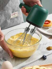 1pc Rechargeable Handheld Electric Mixer, Wireless 3-Speed Automatic Milk Frother, Small Stainless Steel Whisk For Home Baking, Cake, Cream