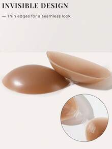 1pc Nipple Shield Lift, Strapless Adhesive Push Up Reusable Silicone Tape Bra, Invisible Adhesive Bra For Women And Girls Pink - Multicolor - View 8